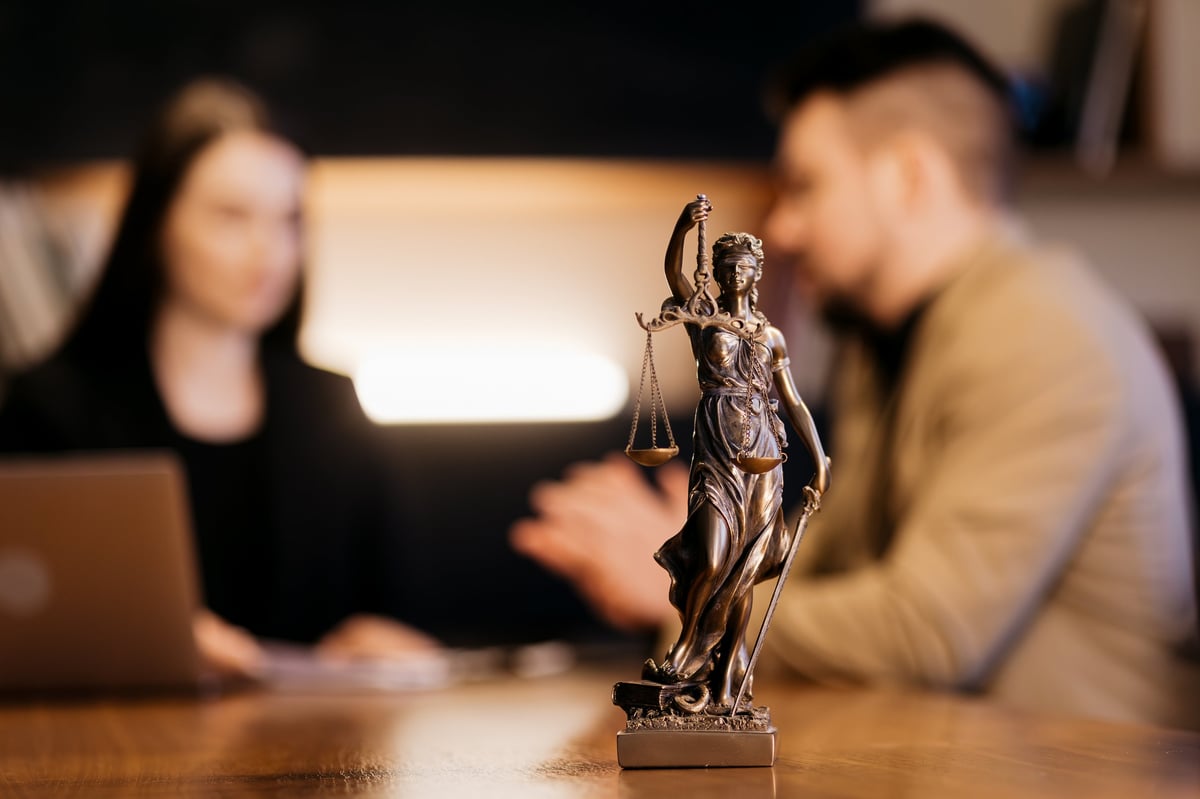 Lawyer advising client on legal and tax issues — professional consultation