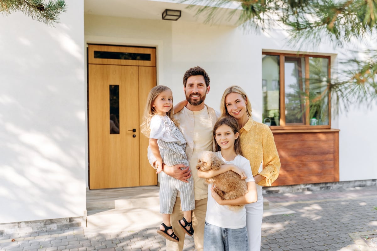 Family in their home